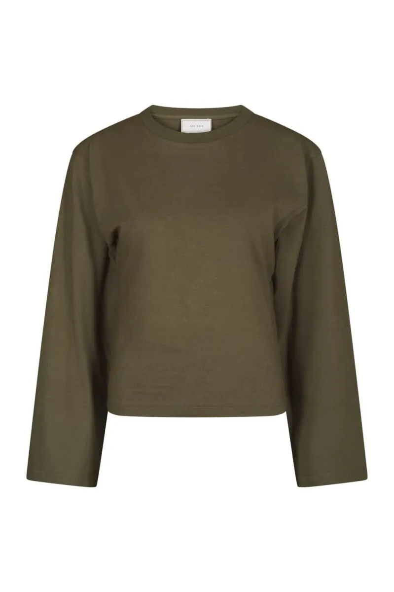 Neo Noir-Paska Boxy Long Tee-165973-151 Army-LEGERGROEN