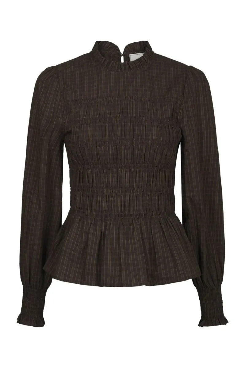Neo Noir-Possa Big Check Blouse-170764-980 Brown Check-BRUIN COMBINATIES