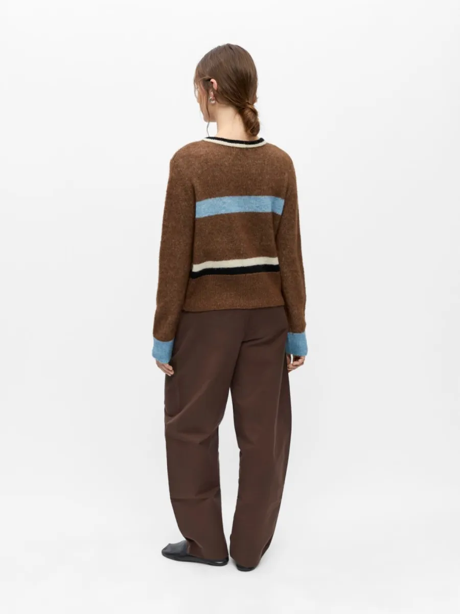 object-objaggie-l-s-re-knit-pullover-noos-23049476-carafe-stripes-cafe-4 OBJECT-OBJAGGIE L/S RE KNIT PULLOVER NOOS-23049476-Carafe Stripes-CAFE