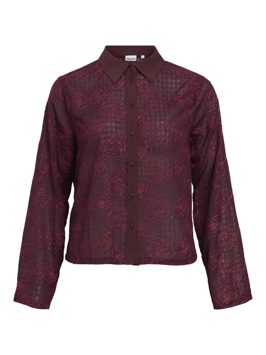 OBJECT-OBJASINA L/S REG. SHIRT E DIV-23051016-Windsor Wine-BORDEAUX