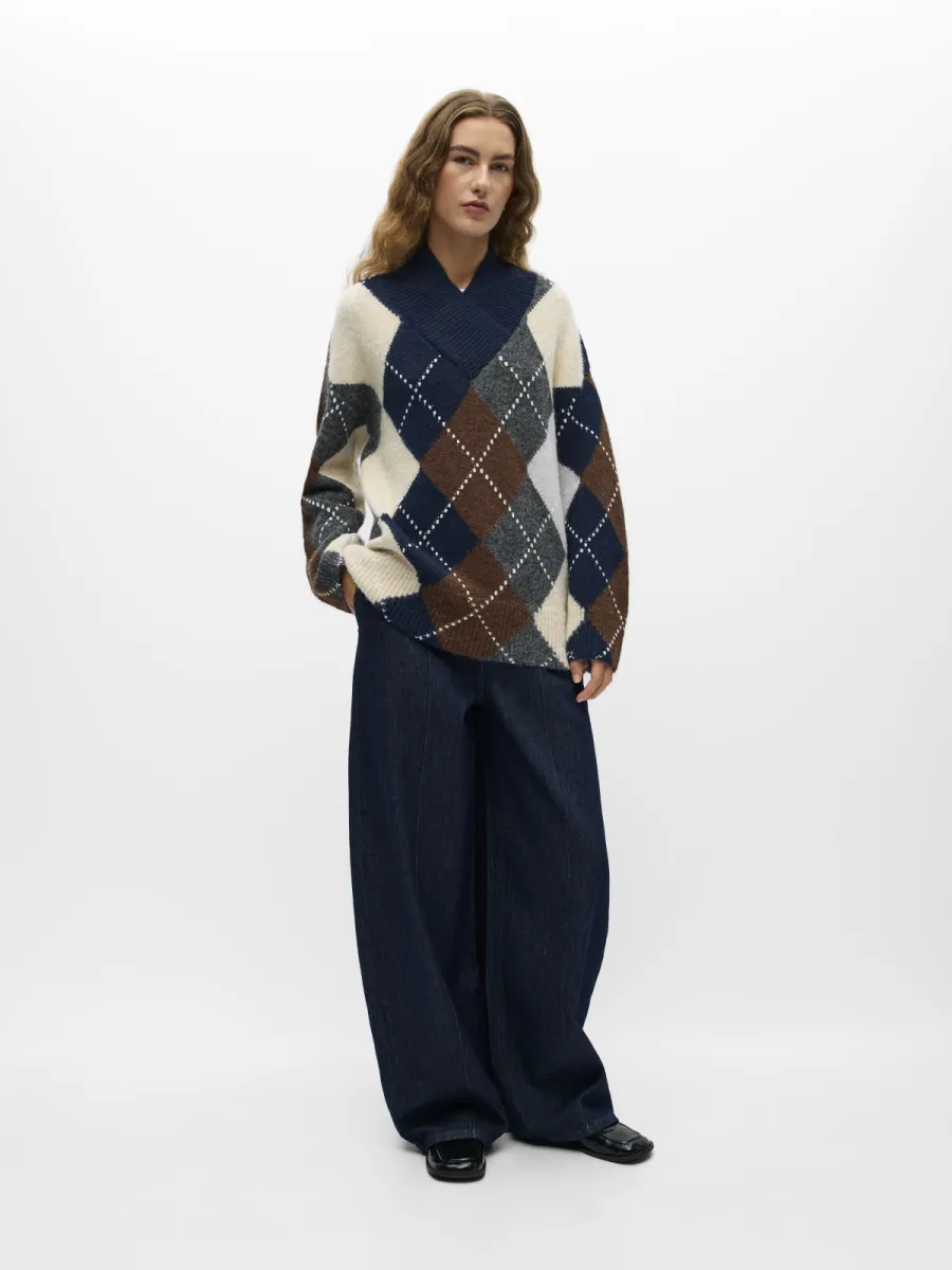 object-objbrenda-l-s-lo-v-neck-pullover-no-23050272-sky-captain-navy-2 OBJECT-OBJBRENDA L/S LO V-NECK PULLOVER NO-23050272-Sky Captain-NAVY