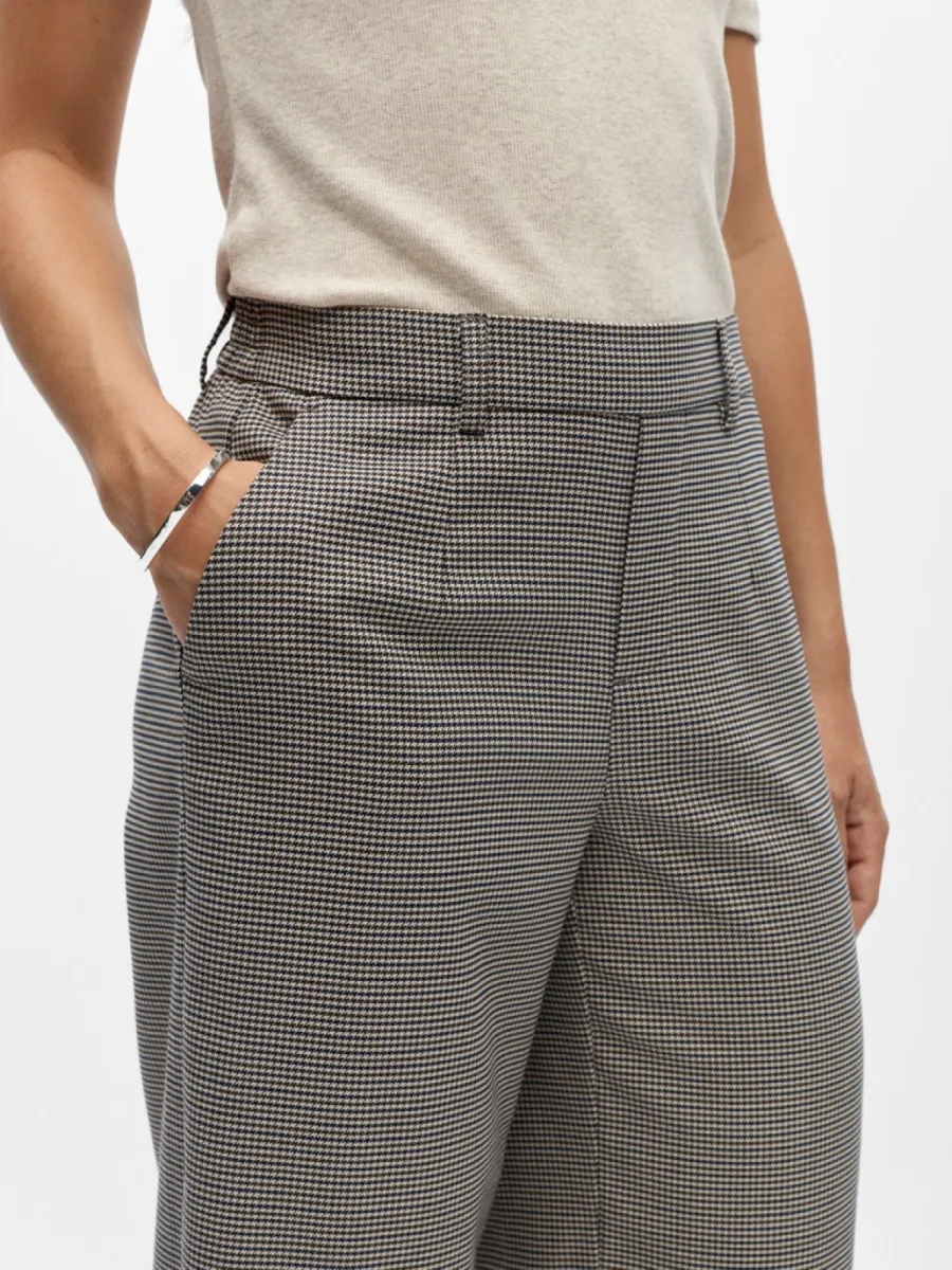 OBJECT-OBJLISA WIDE PANT AOP NOOS-23040544-Sky Captain Checks-NAVY