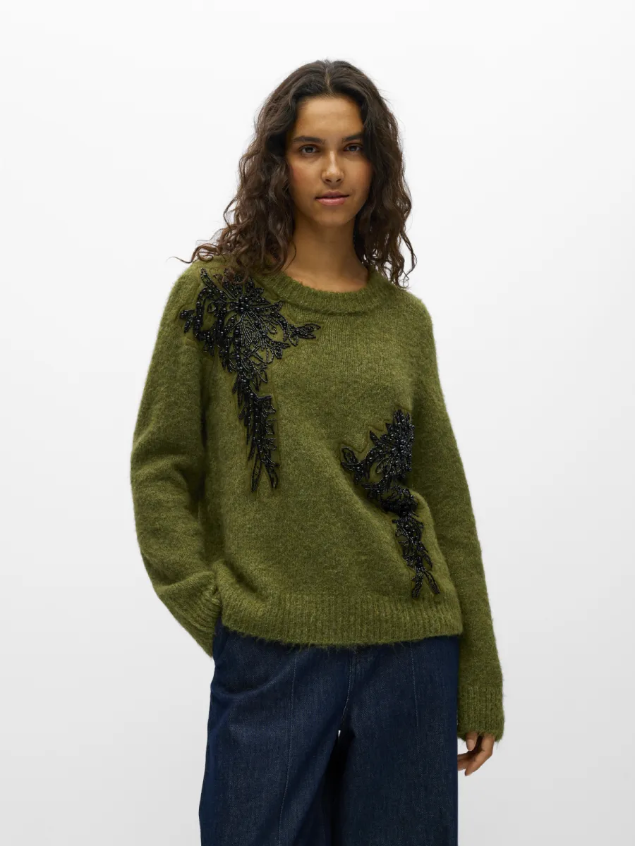 object-objmelea-l-s-re-knit-pullover-148-23050294-martini-olive-olijf-1 OBJECT-OBJMELEA L/S RE KNIT PULLOVER 148-23050294-Martini Olive-OLIJF