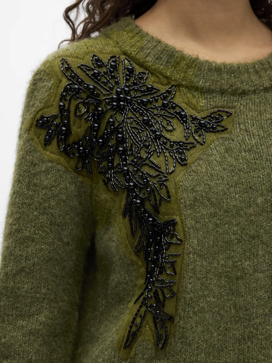 object-objmelea-l-s-re-knit-pullover-148-23050294-martini-olive-olijf-4 OBJECT-OBJMELEA L/S RE KNIT PULLOVER 148-23050294-Martini Olive-OLIJF