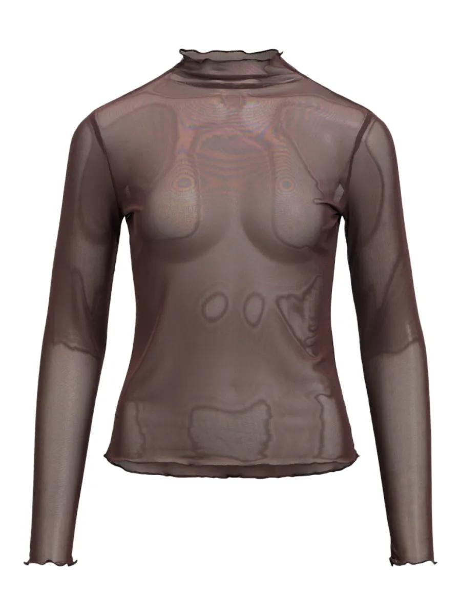 OBJECT-OBJNELA SLI L/S MESH TOP E REP-23046001-Seal Brown-BRUIN