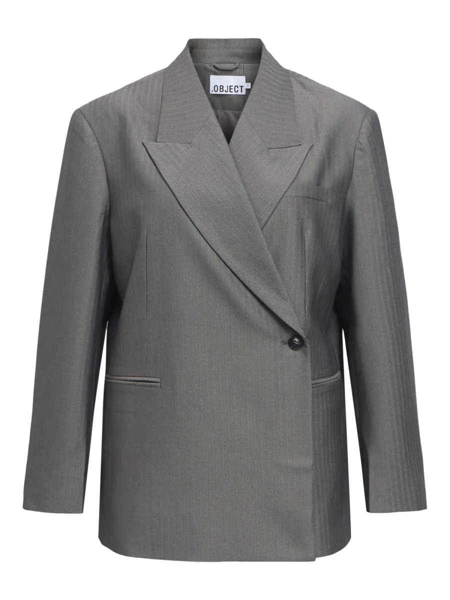 OBJECT-OBJNOAMI OZ WRAP BLAZER 147-23050088-Gunmetal-METAL