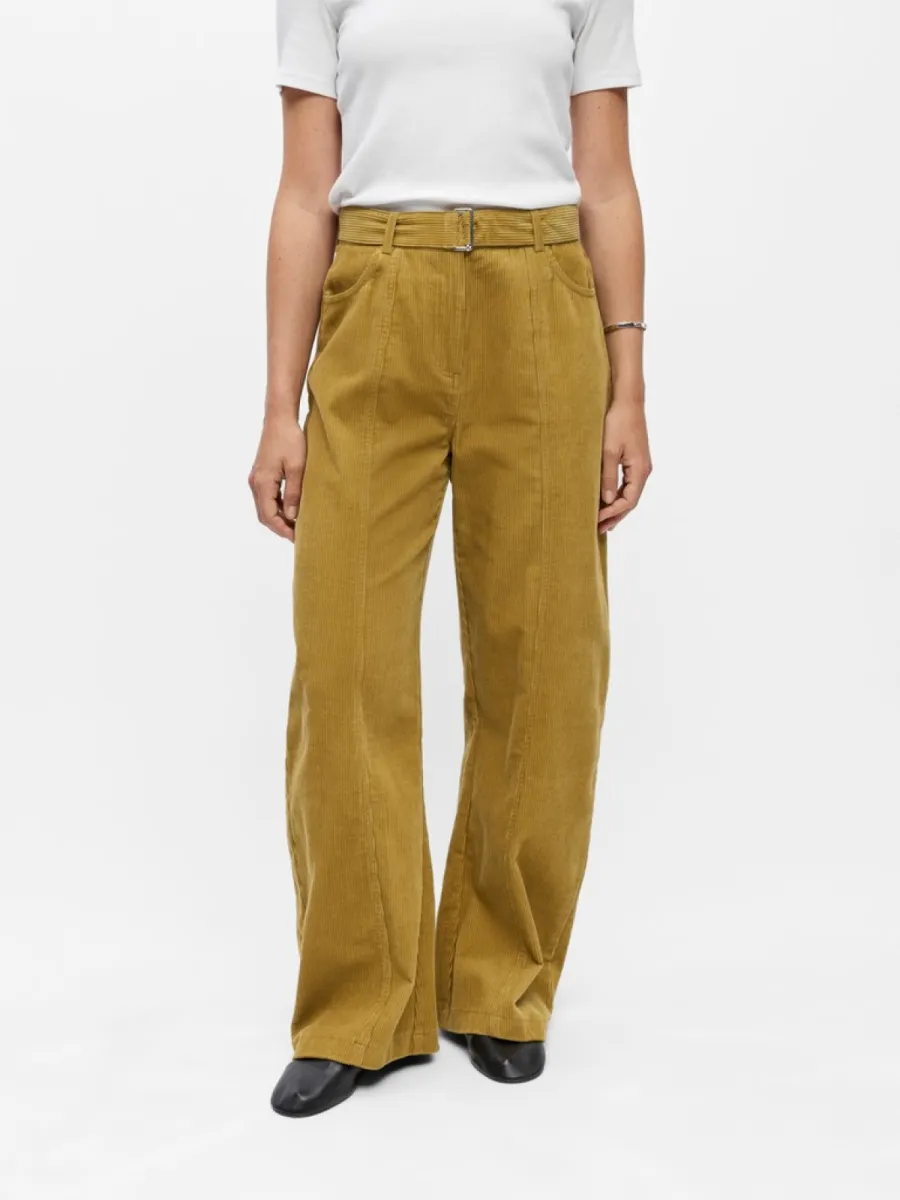 OBJECT-OBJPELLA MW WIDE PANT 146-23049546-Fennel Seed-MOSTERD