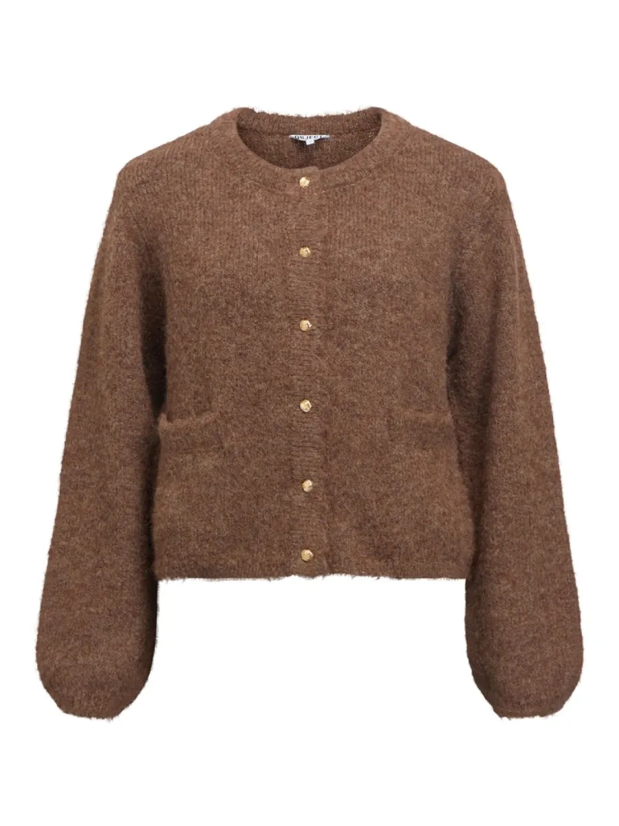 OBJECT-OBJSAGGIA RE L/S KNIT CARDIGAN NOOS-23046886-Carafe-BRUIN