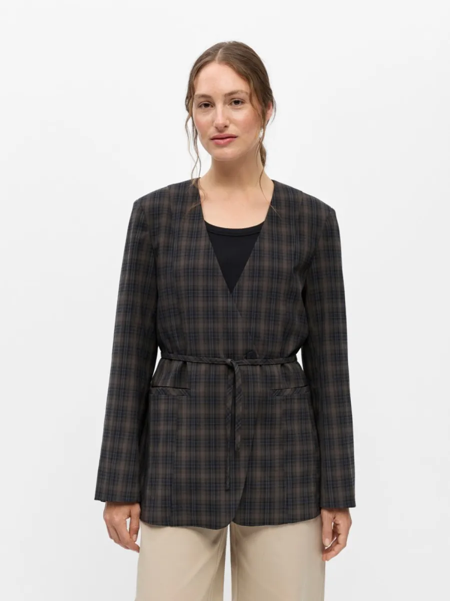 OBJECT-OBJSOLEY RE TIE BLAZER 146-23049521-Carafe Checks Blue Shadow-BRUIN COMBINATIES