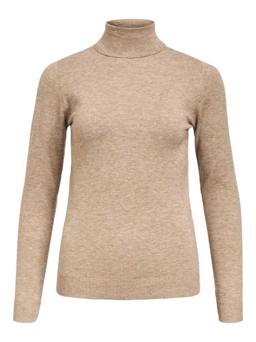 OBJECT-OBJTHESS L/S ROLLNECK KNIT PULLOVER-23033228-Desert Taupe-TAUPE