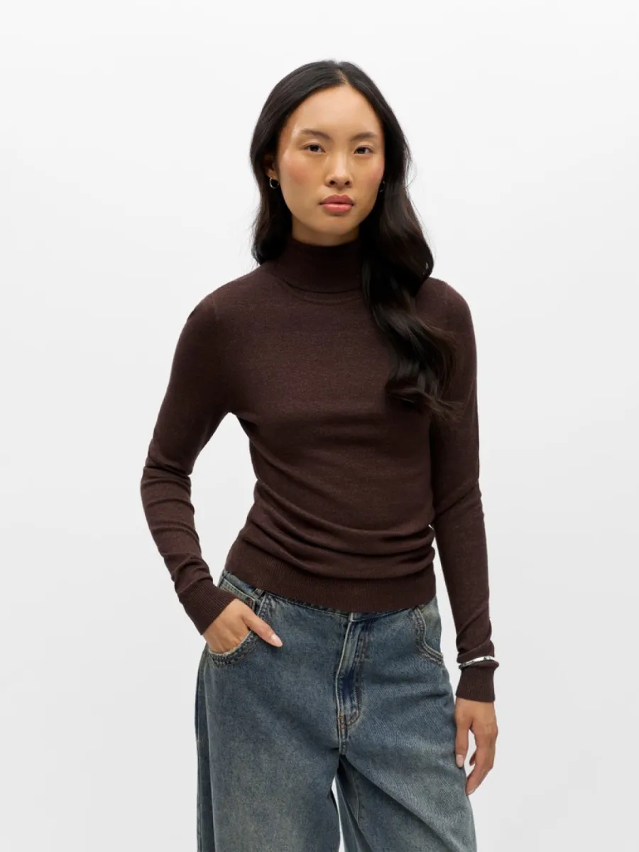 object-objthess-l-s-rollneck-knit-pullover-23033228-seal-brown-bruin-1 OBJECT-OBJTHESS L/S ROLLNECK KNIT PULLOVER-23033228-Seal Brown-BRUIN
