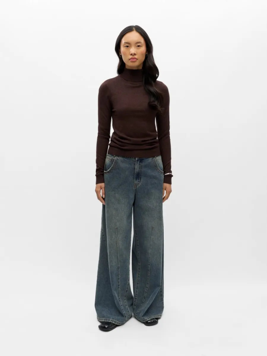 object-objthess-l-s-rollneck-knit-pullover-23033228-seal-brown-bruin-2 OBJECT-OBJTHESS L/S ROLLNECK KNIT PULLOVER-23033228-Seal Brown-BRUIN