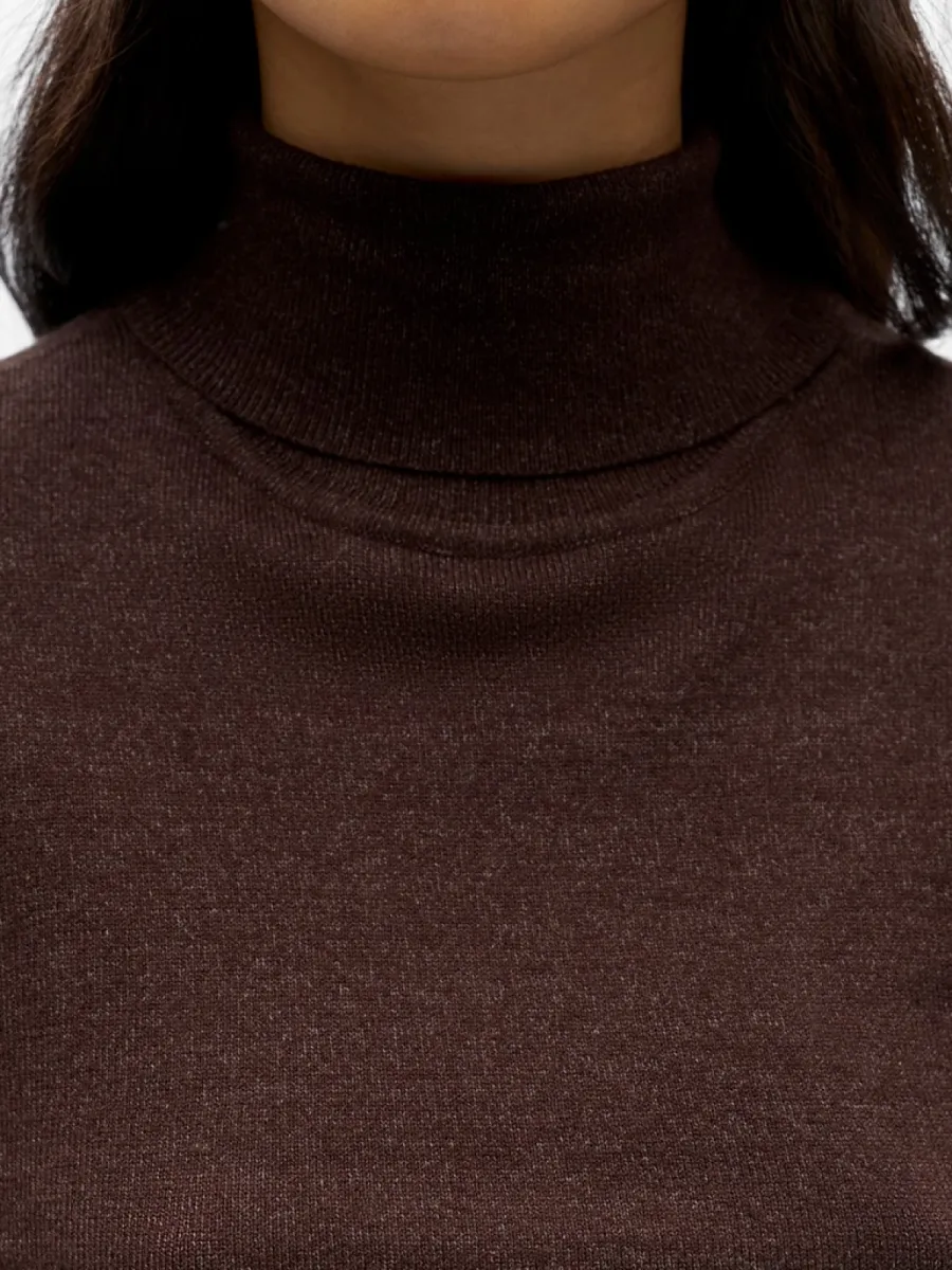 object-objthess-l-s-rollneck-knit-pullover-23033228-seal-brown-bruin-3 OBJECT-OBJTHESS L/S ROLLNECK KNIT PULLOVER-23033228-Seal Brown-BRUIN
