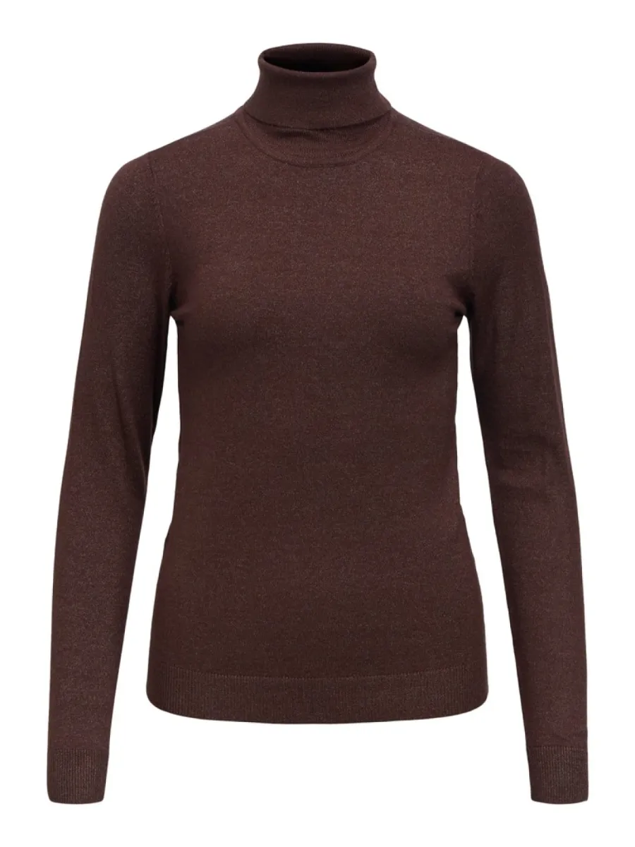 OBJECT-OBJTHESS L/S ROLLNECK KNIT PULLOVER-23033228-Seal Brown-BRUIN