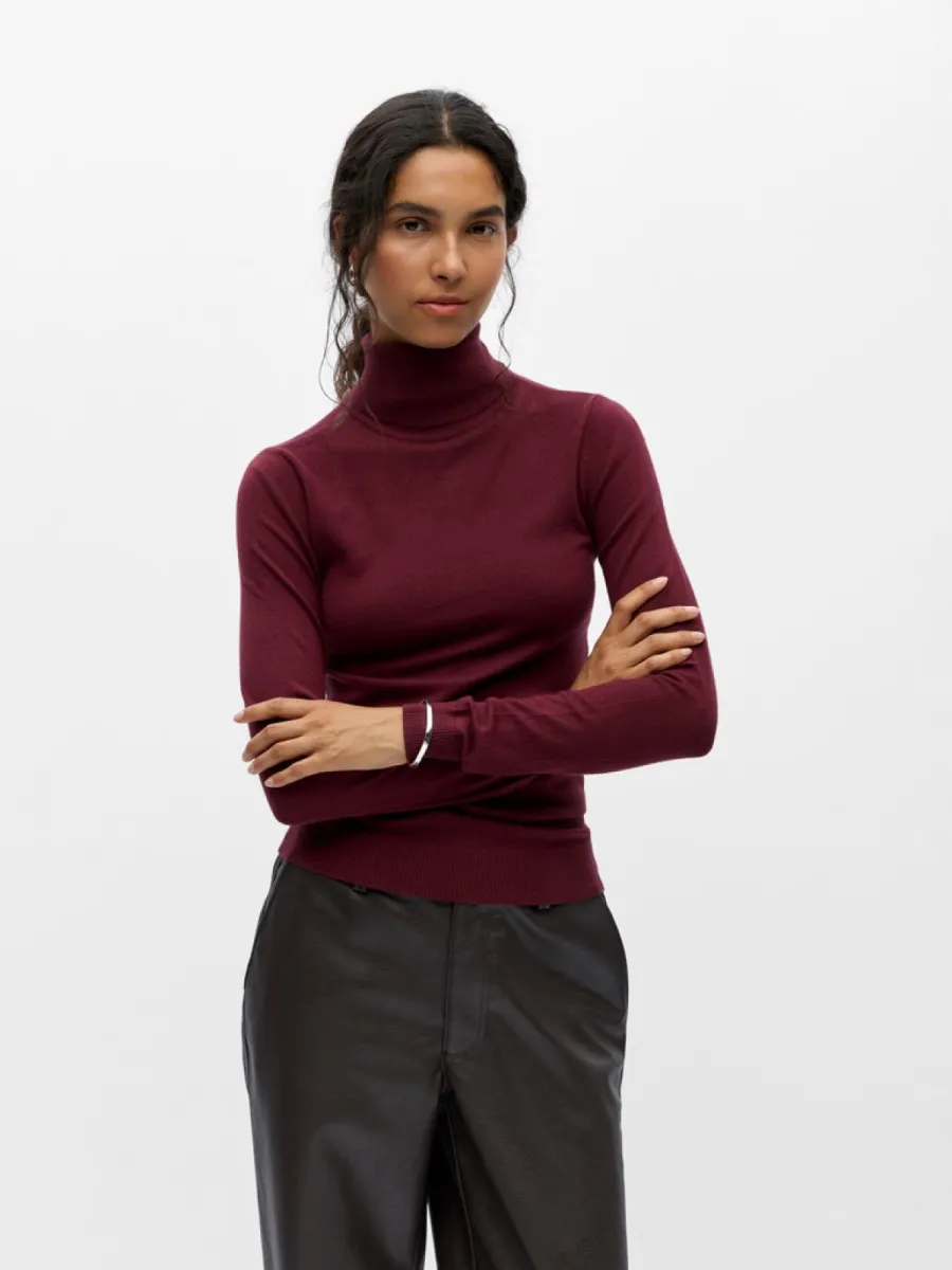object-objthess-l-s-rollneck-knit-pullover-23033228-windsor-wine-bordeaux-1 OBJECT-OBJTHESS L/S ROLLNECK KNIT PULLOVER-23033228-Windsor Wine-BORDEAUX