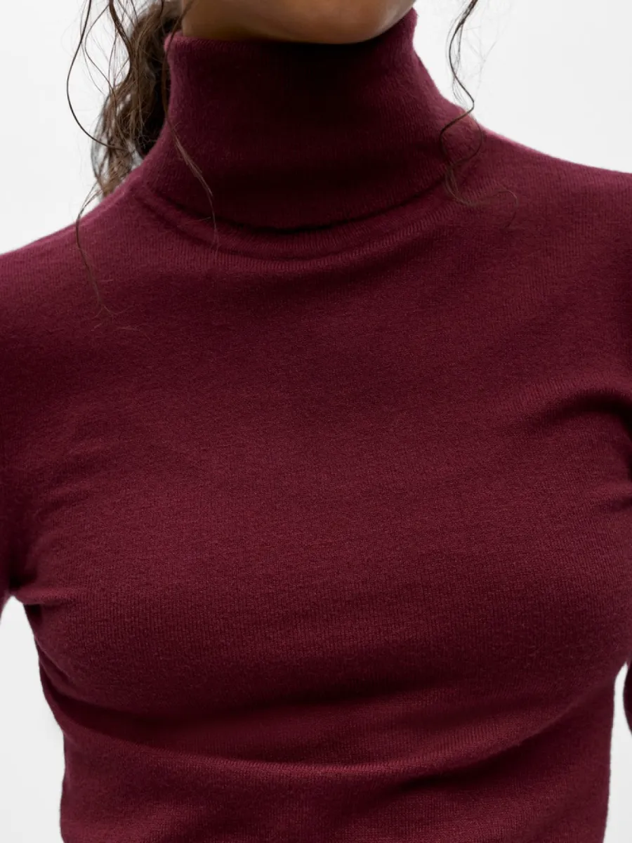 object-objthess-l-s-rollneck-knit-pullover-23033228-windsor-wine-bordeaux-2 OBJECT-OBJTHESS L/S ROLLNECK KNIT PULLOVER-23033228-Windsor Wine-BORDEAUX