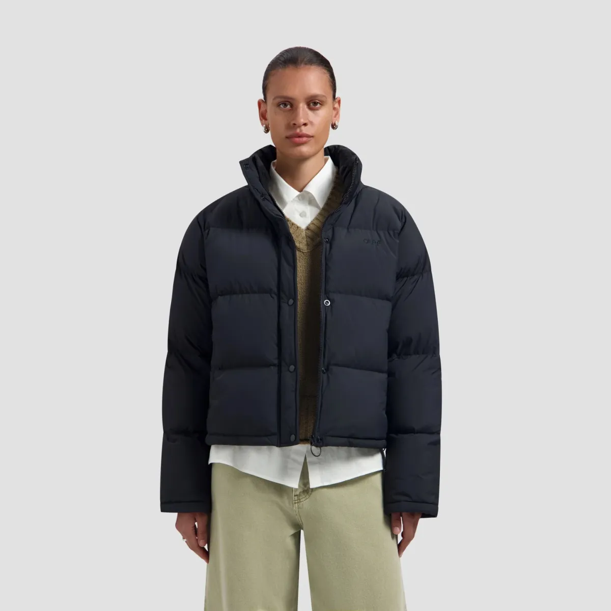 Olaf-Puffer jacket-W260603-Black-ZWART