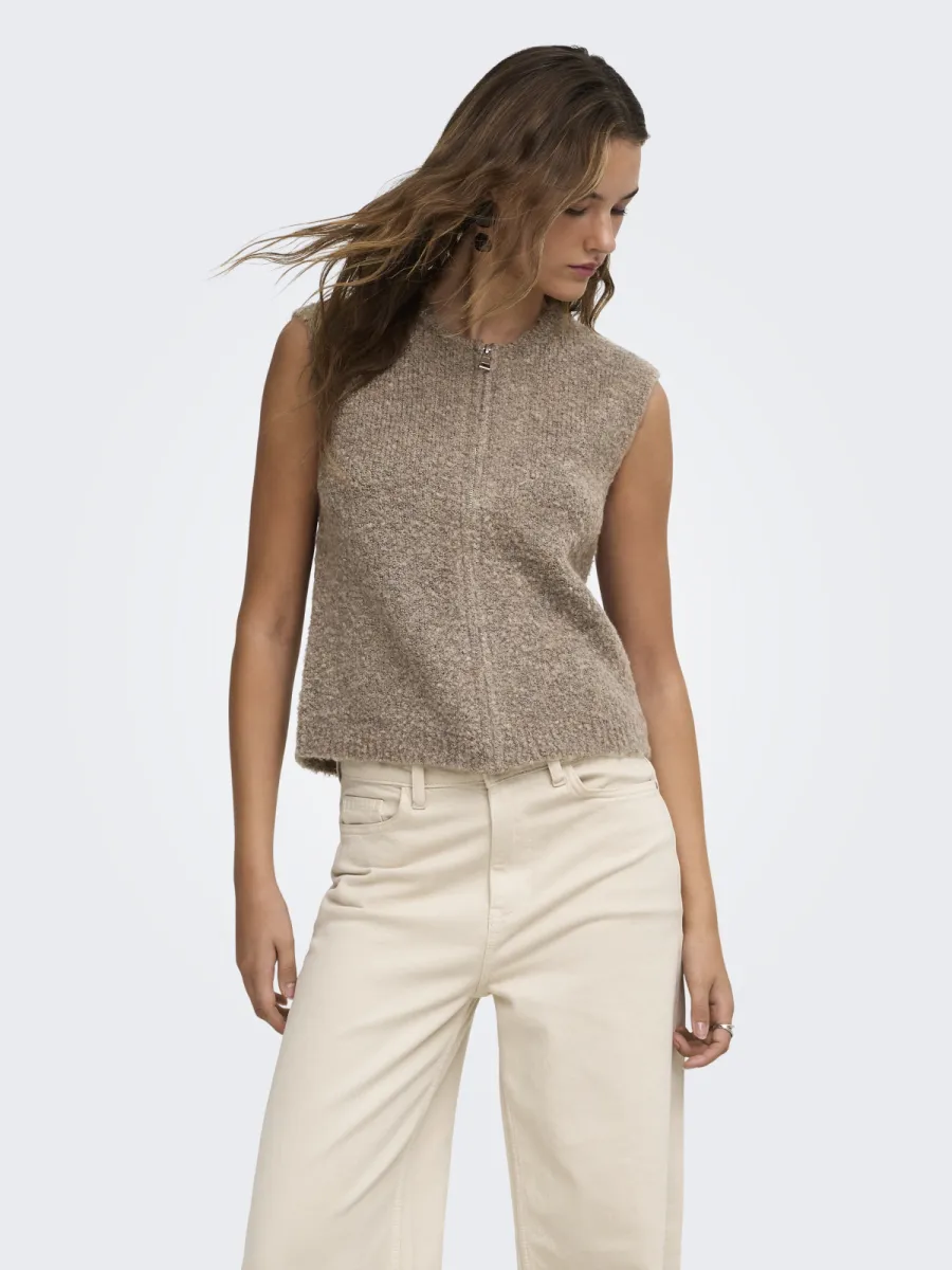 only-onlbouble-sl-o-neck-zip-vest-knt-15374816-bracken-bruin-3 ONLY-ONLBOUBLE SL O-NECK ZIP VEST KNT-15374816-Bracken-BRUIN