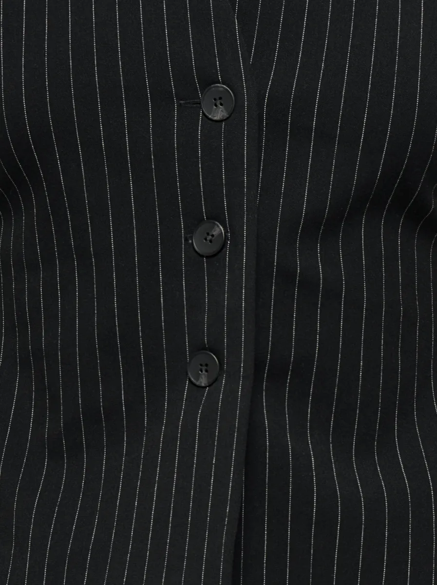 ONLY-ONLDUNE S/L FIT PINSTRIPE WAISTCOAT-15381457-Night Sky-NAVY