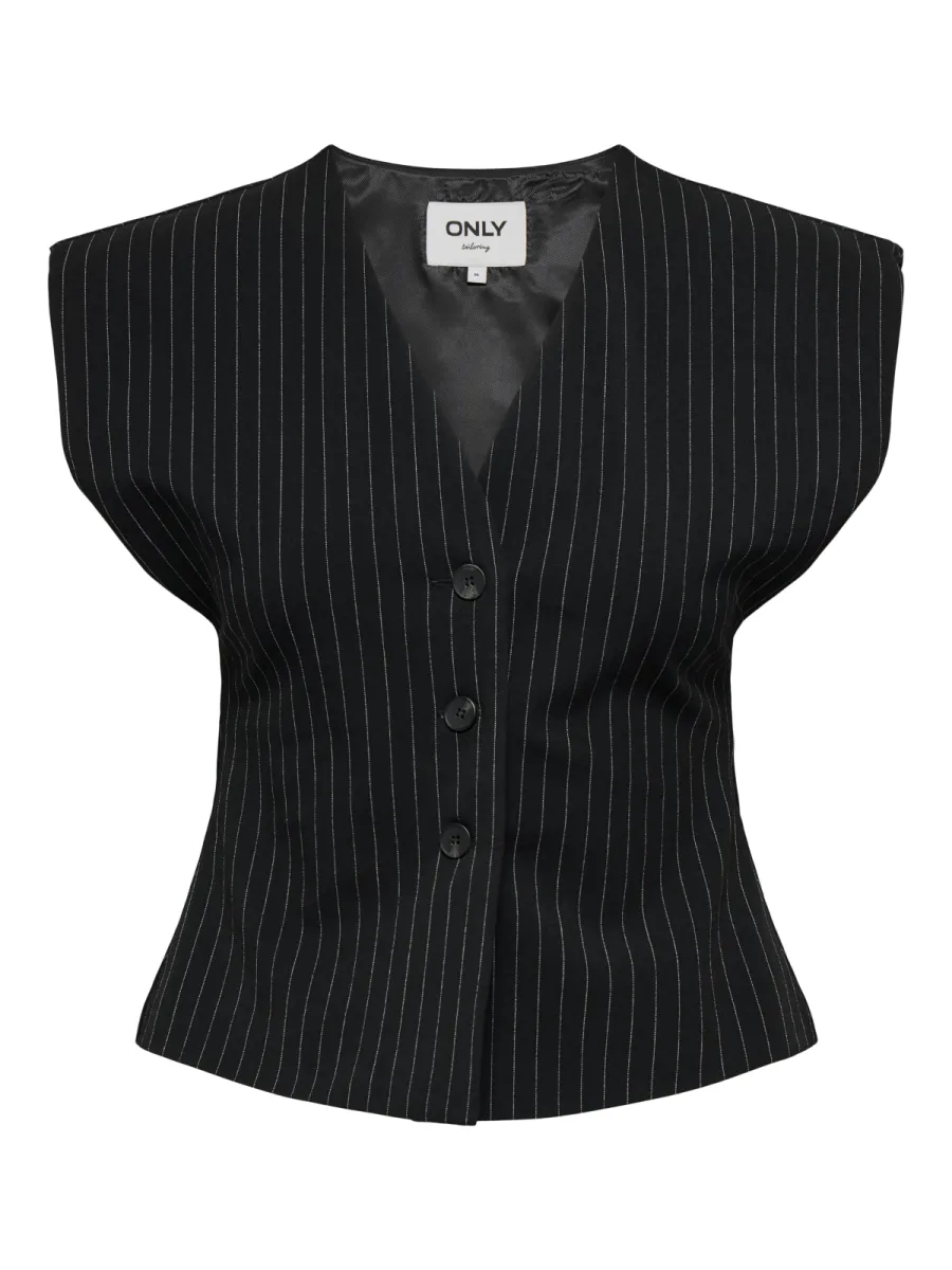 ONLY-ONLDUNE S/L FIT PINSTRIPE WAISTCOAT-15381457-Night Sky-NAVY