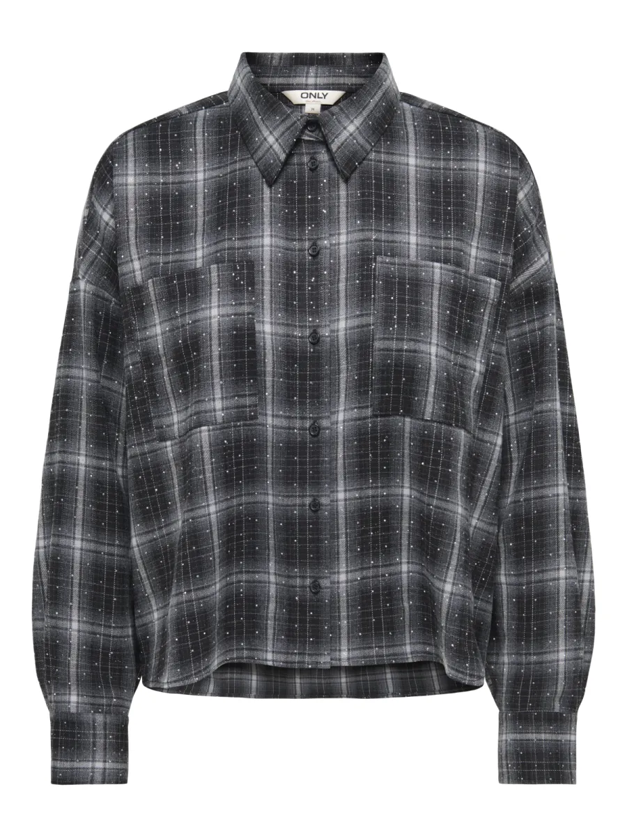ONLY-ONLILSTON LS GLITTER DETAIL SHIRT W-15383362-Black Checks-ZWART COMBINATIES