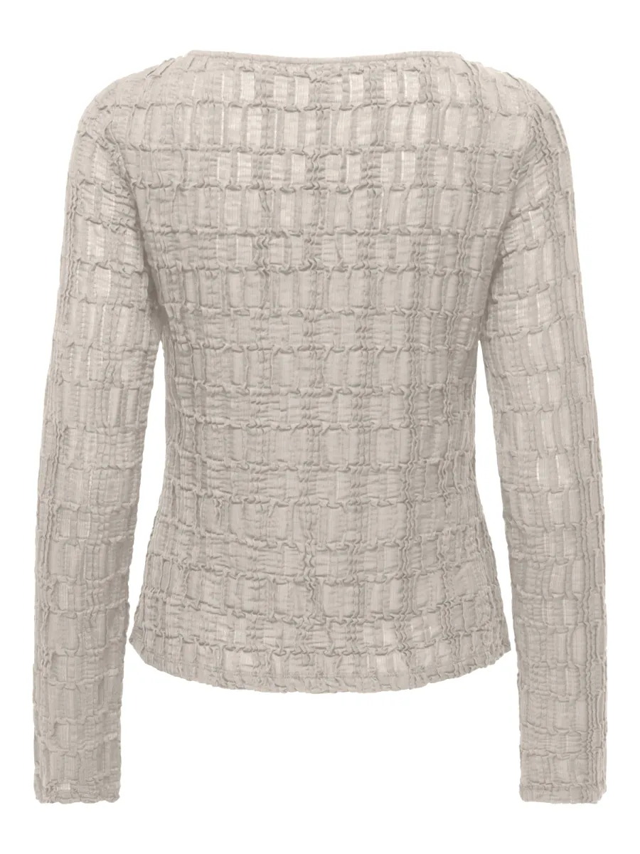 ONLY-ONLJADE L/S BOATNECK TOP JRS-15384706-Pumice Stone-STONE