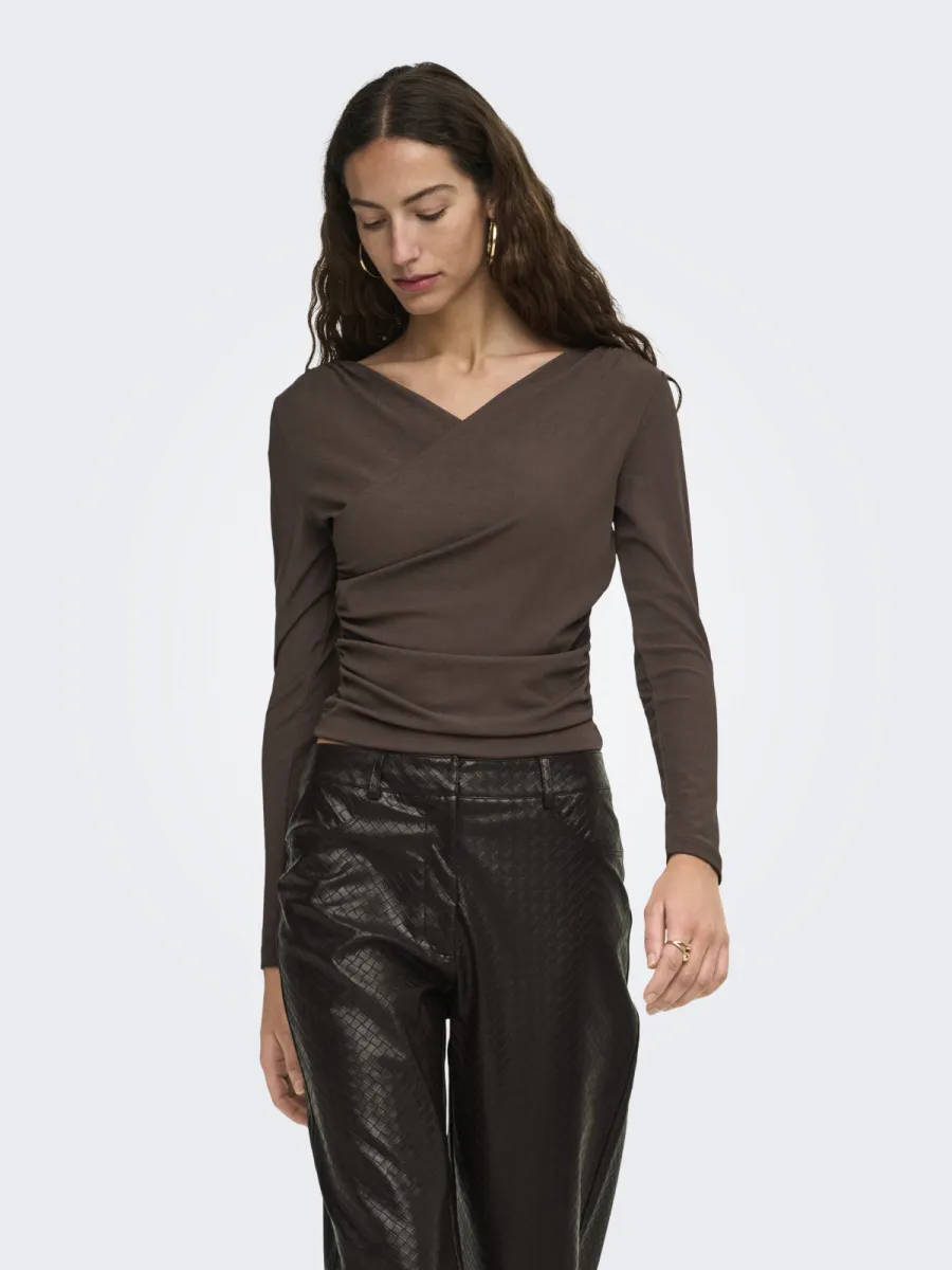 only-onllexi-l-s-wrap-top-jrs-15383493-coffee-bean-cafe-3 ONLY-ONLLEXI L/S WRAP TOP JRS-15383493-Coffee Bean-CAFE