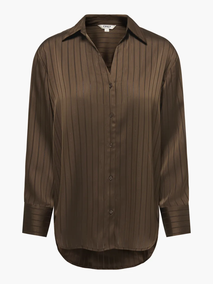 ONLY-ONLLYRIA LS STRIPE SHIRT WVN-15385127-Carafe-BRUIN