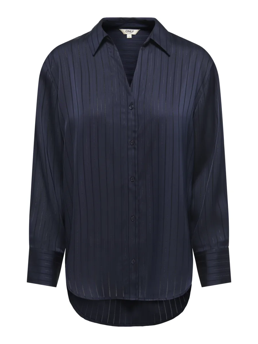 ONLY-ONLLYRIA LS STRIPE SHIRT WVN-15385127-Naval Academy-NAVY