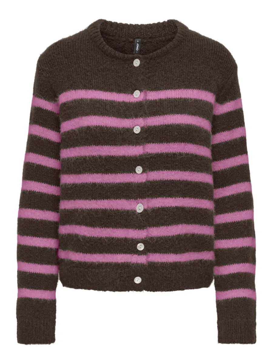 ONLY-ONLMAGGIE LS BASEBALL NECK CARDI CC-15375125-Coffee Bean-CAFE