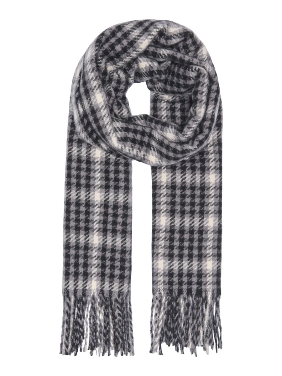 ONLY-ONLMAJA CHECK FRINGE SCARF CC ACC-15376286-Black Checks-ZWART COMBINATIES
