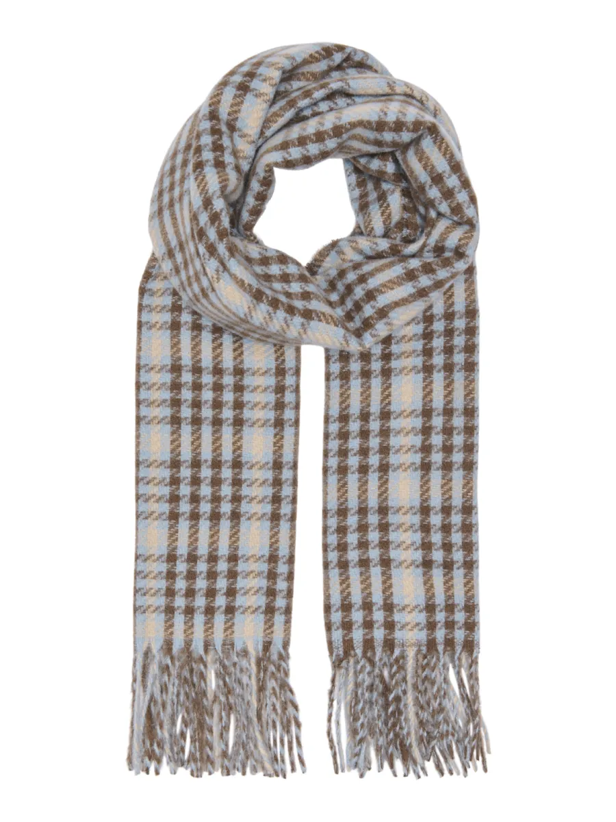 ONLY-ONLMAJA CHECK FRINGE SCARF CC ACC-15376286-Humus-BRUIN