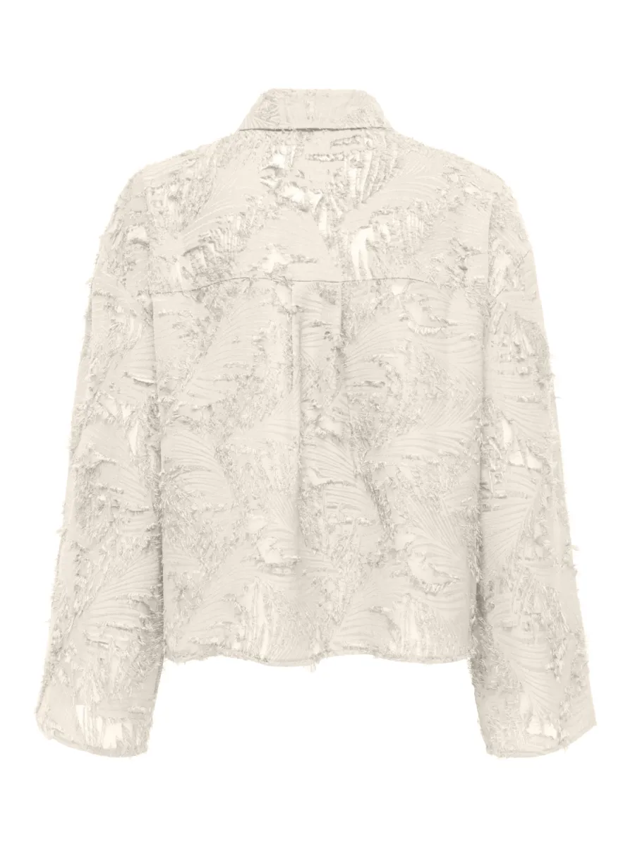 ONLY-ONLMOVIDA L/S JAQUARD SHIRT WVN-15383679-Egret-CREME