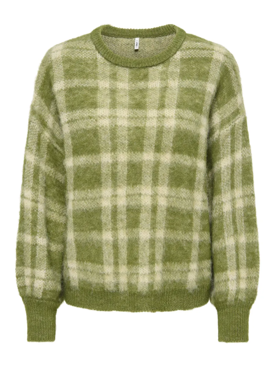 ONLY-ONLNOEME LIFE LS JQ O-NECK NOOS KNT-15353226-Spaghnum-GROEN