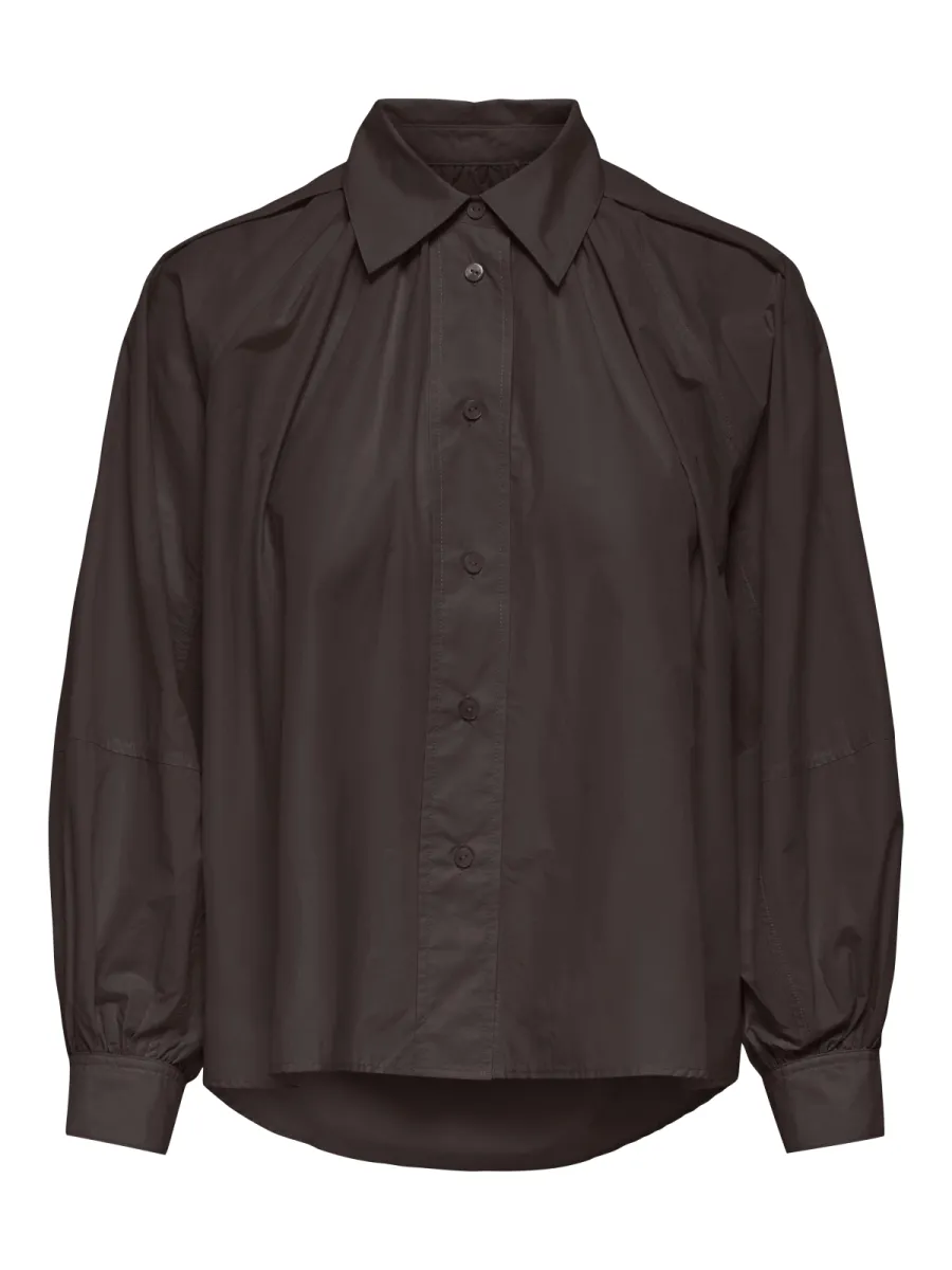ONLY-ONLRIVER LS SHIRT OX WVN-15370568-Coffee Bean-CAFE