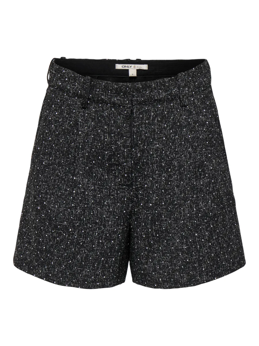 ONLY-ONLYULE HW RHINESTONE SHORTS PNT-15382086-Black Melange-ZWART COMBINATIES