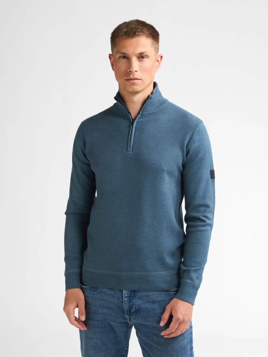 PETROL INDUSTRIES-Men knitwear collar-M-3060-KWC214-5202 Storm blue-BLAUW