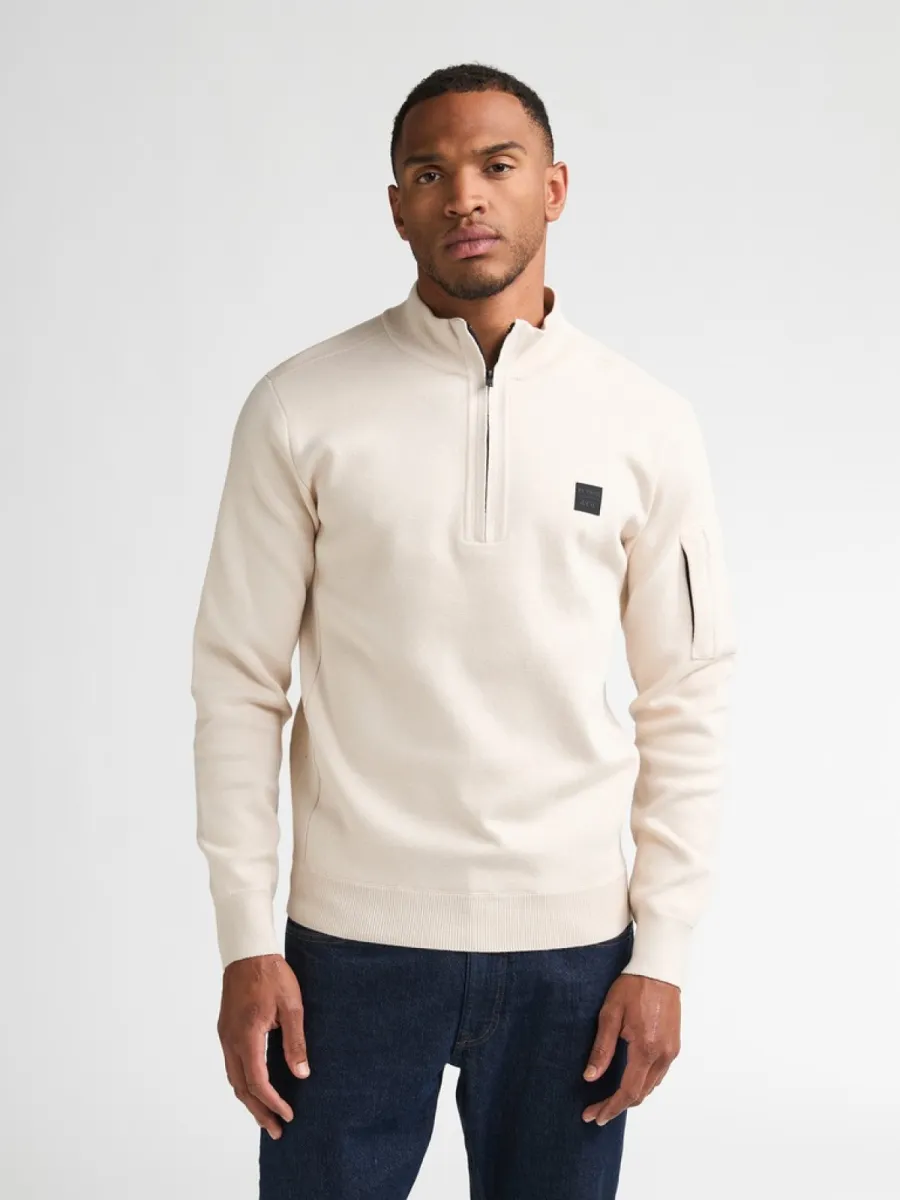 PETROL INDUSTRIES-Men knitwear collar-M-3060-KWC248-0007 Antique white-OFF WHITE