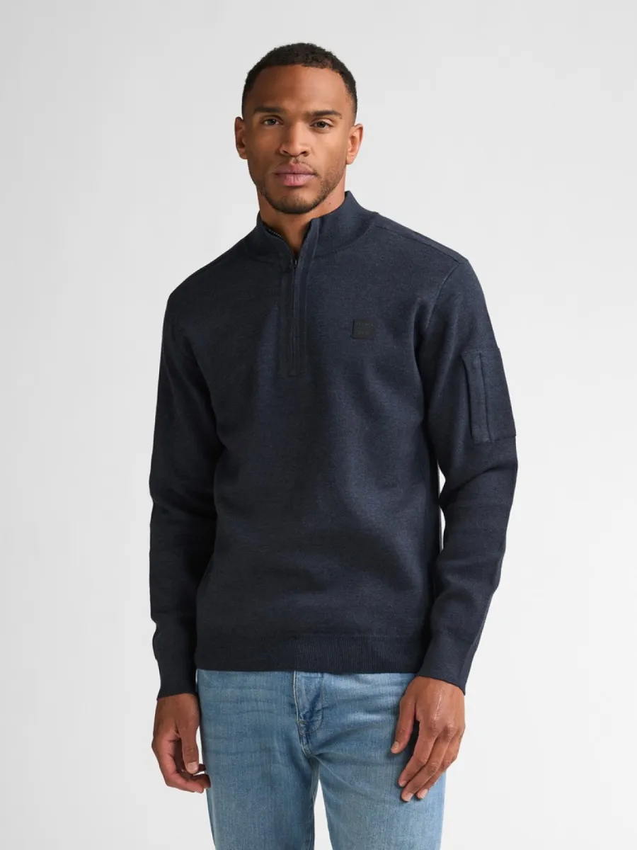 PETROL INDUSTRIES-Men knitwear collar-M-3060-KWC248-5092 Royal navy-NAVY