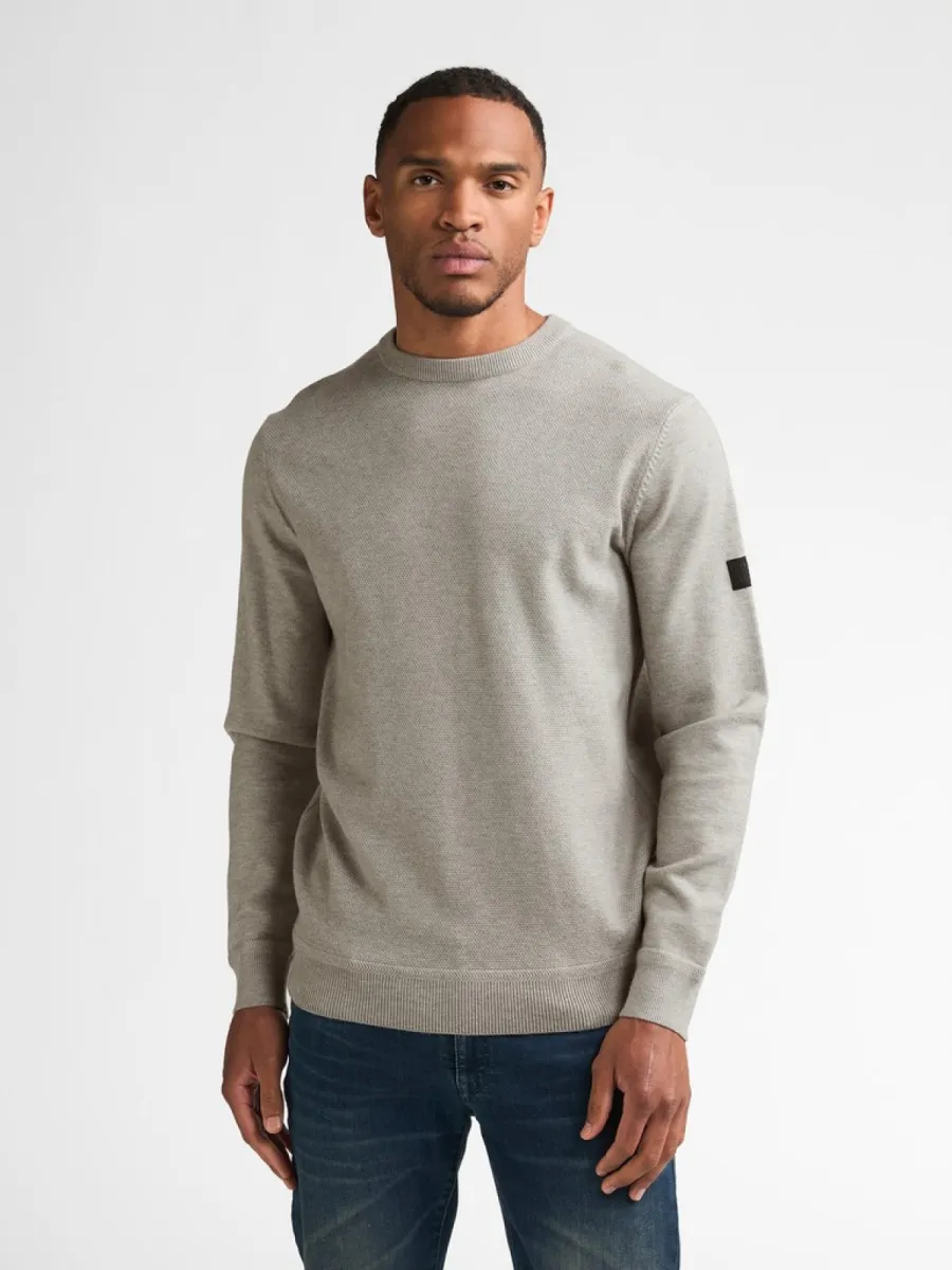 PETROL INDUSTRIES-Men knitweark round neck basic-M-3060-KWR215-9115 Ice grey-GRIJS