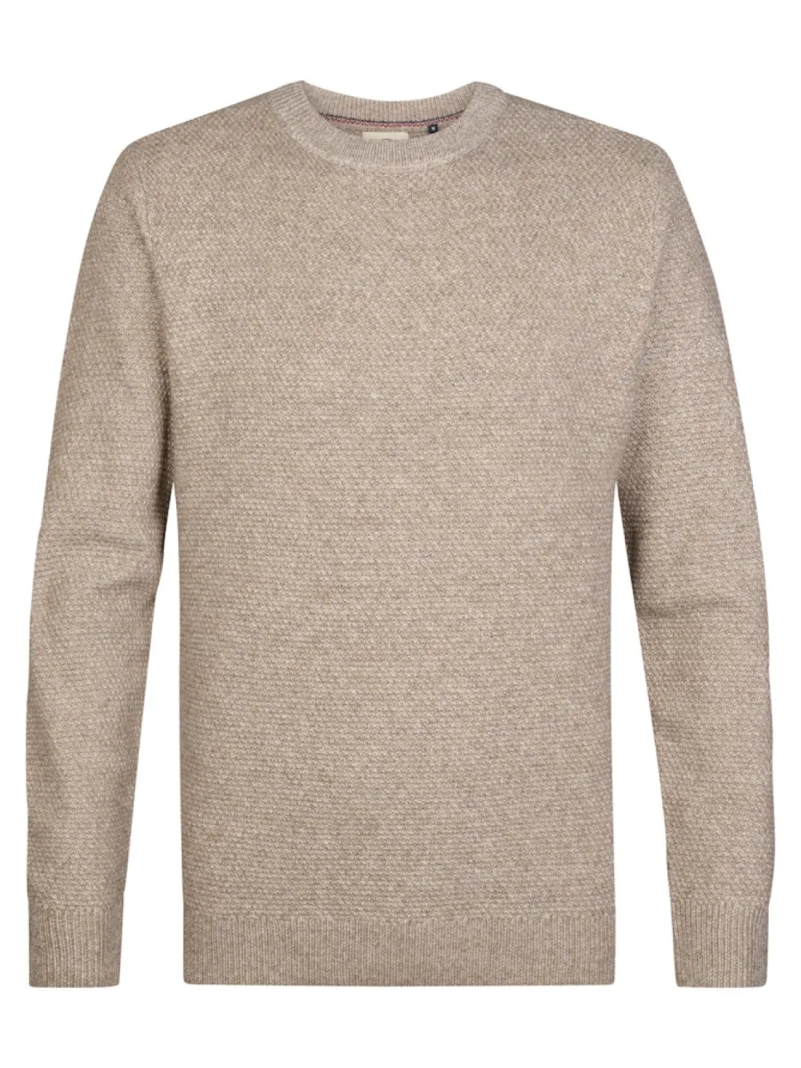 PETROL INDUSTRIES-Men knitweark round neck basic-M-3060-KWR236-7140 Oak-BRUIN