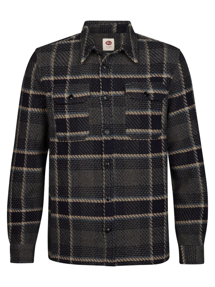 PETROL INDUSTRIES-Men shirt long sleeve uni-M-3060-SIL405-6174 Mossy stone-STONE