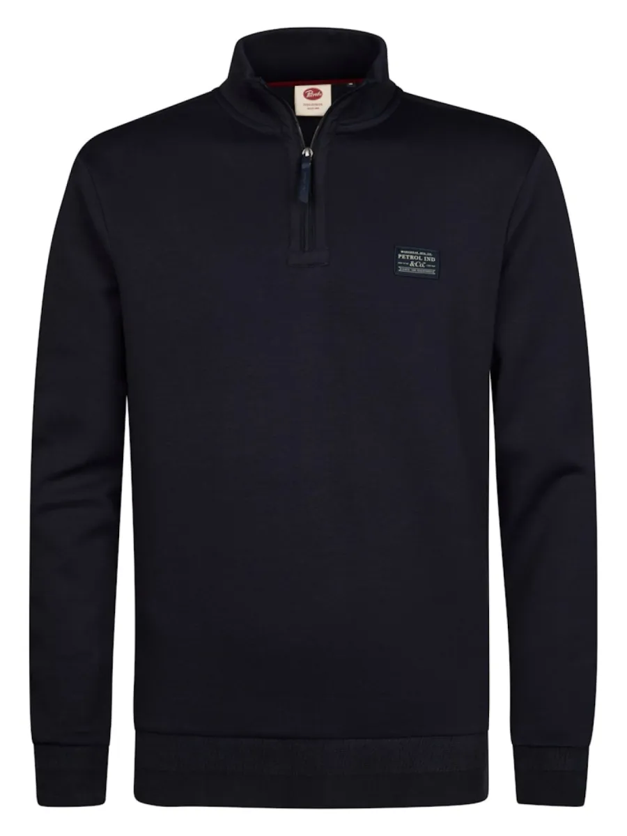 PETROL INDUSTRIES-Men sweater collar zip-M-3060-SWC318-5092 Royal navy-NAVY