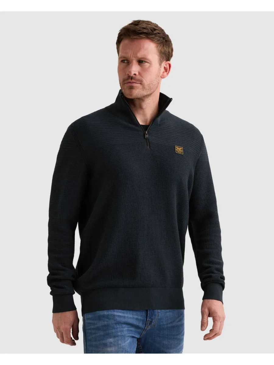 pme-legend-half-zip-collar-cotton-mouline-organic-pkw2610301-5281-salute-blue-1 PME LEGEND-Half zip collar cotton mouline (organic)-PKW2610301-5281 Salute-BLUE
