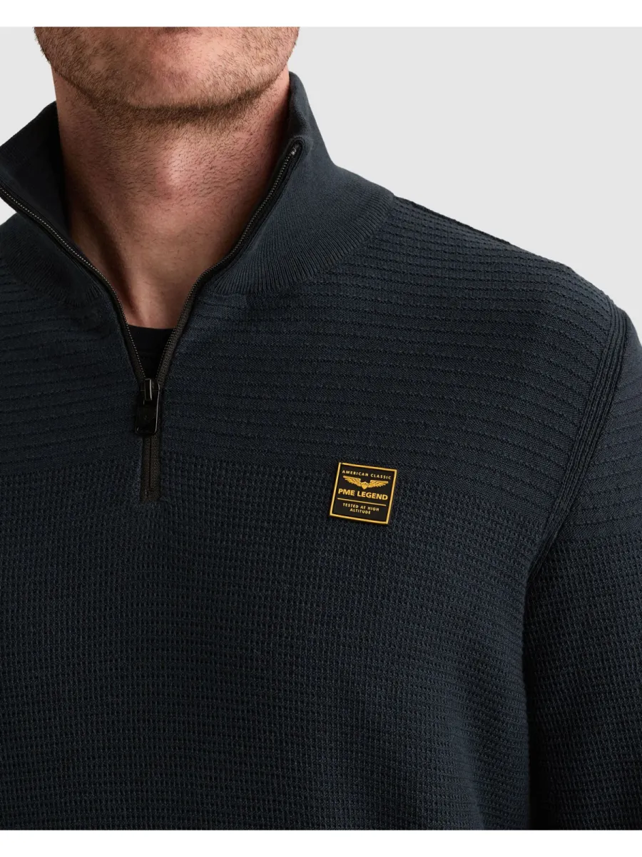 pme-legend-half-zip-collar-cotton-mouline-organic-pkw2610301-5281-salute-blue-4 PME LEGEND-Half zip collar cotton mouline (organic)-PKW2610301-5281 Salute-BLUE