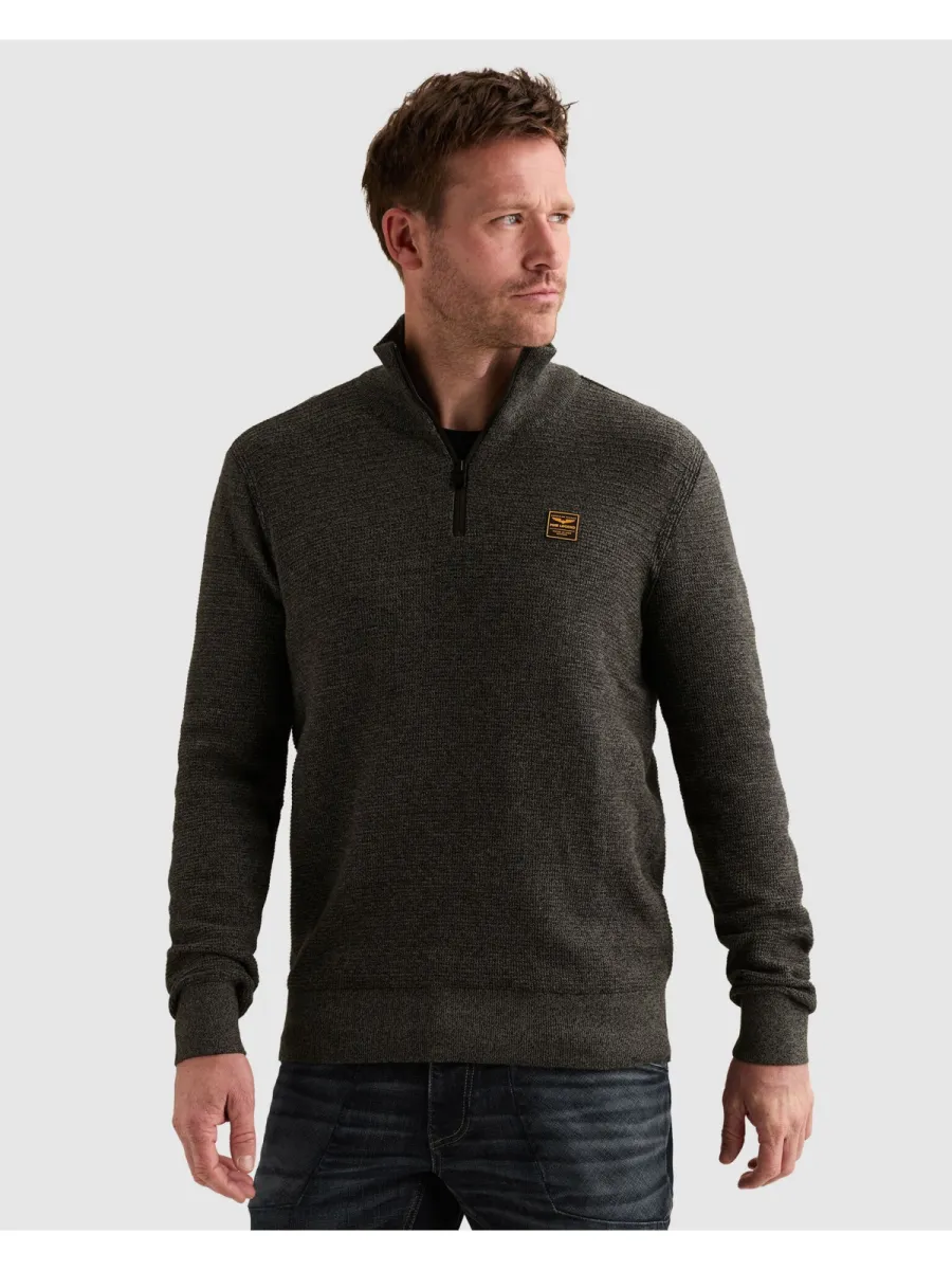pme-legend-half-zip-collar-cotton-mouline-organic-pkw2610301-9067-jet-black-zwart-1 PME LEGEND-Half zip collar cotton mouline (organic)-PKW2610301-9067 Jet black-ZWART