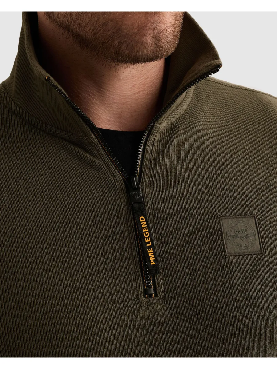 pme-legend-half-zip-collar-flat-knit-look-psw2609457-8039-beluga-bruin-4 PME LEGEND-Half zip collar flat knit look-PSW2609457-8039 Beluga-BRUIN