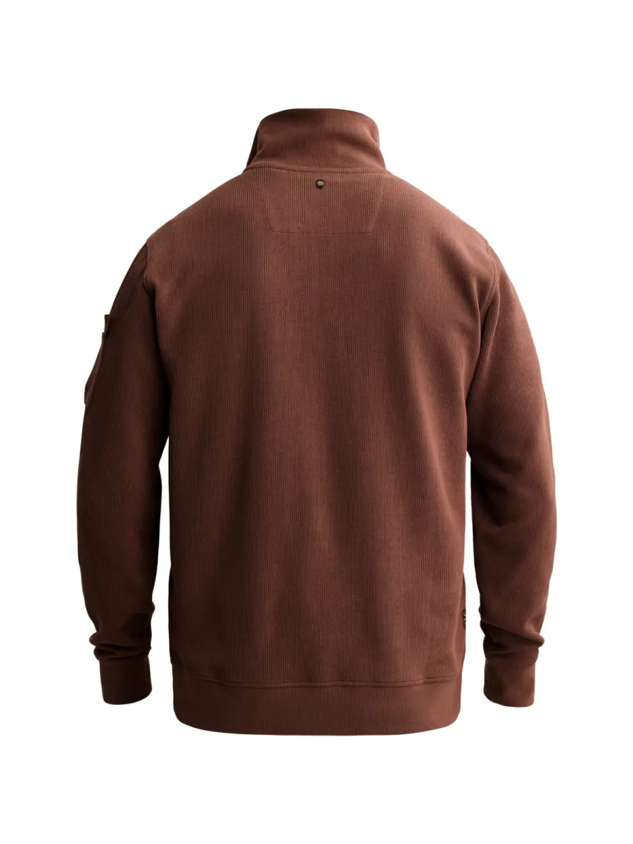 PME LEGEND-Half zip collar flat knit look-PSW2609457-8168 Cappuccino-CAFE