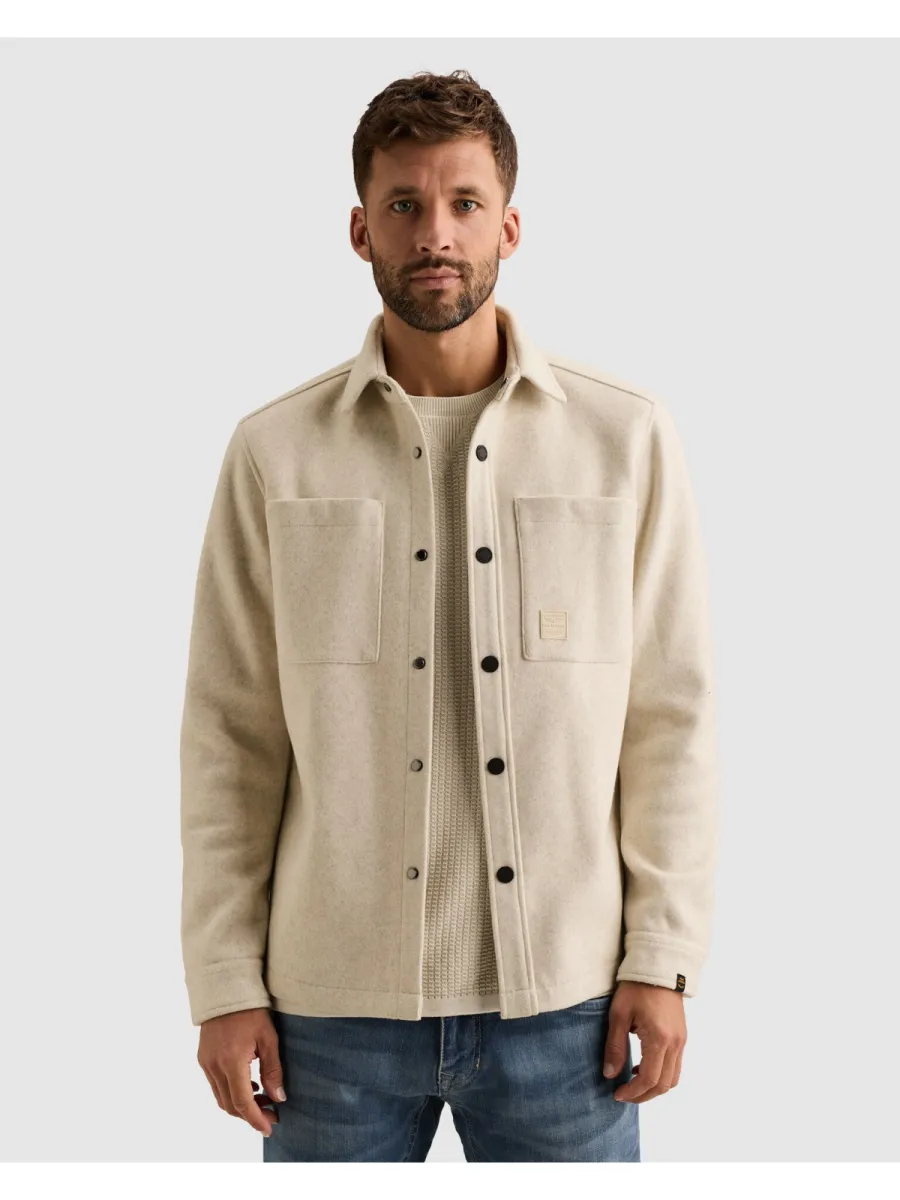 PME LEGEND-Long sleeve shirt Melange look-PSI2609241-7013 Bone white-WIT