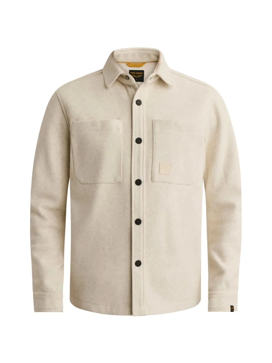 PME LEGEND-Long sleeve shirt Melange look-PSI2609241-7013 Bone white-WIT